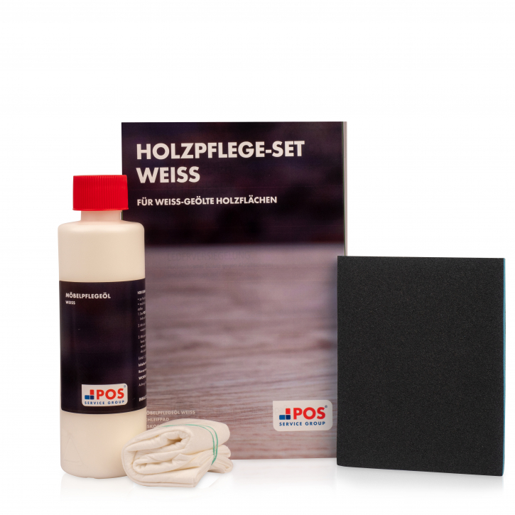 POS Holzpflege-Set für weiss-geölte Holzflächen